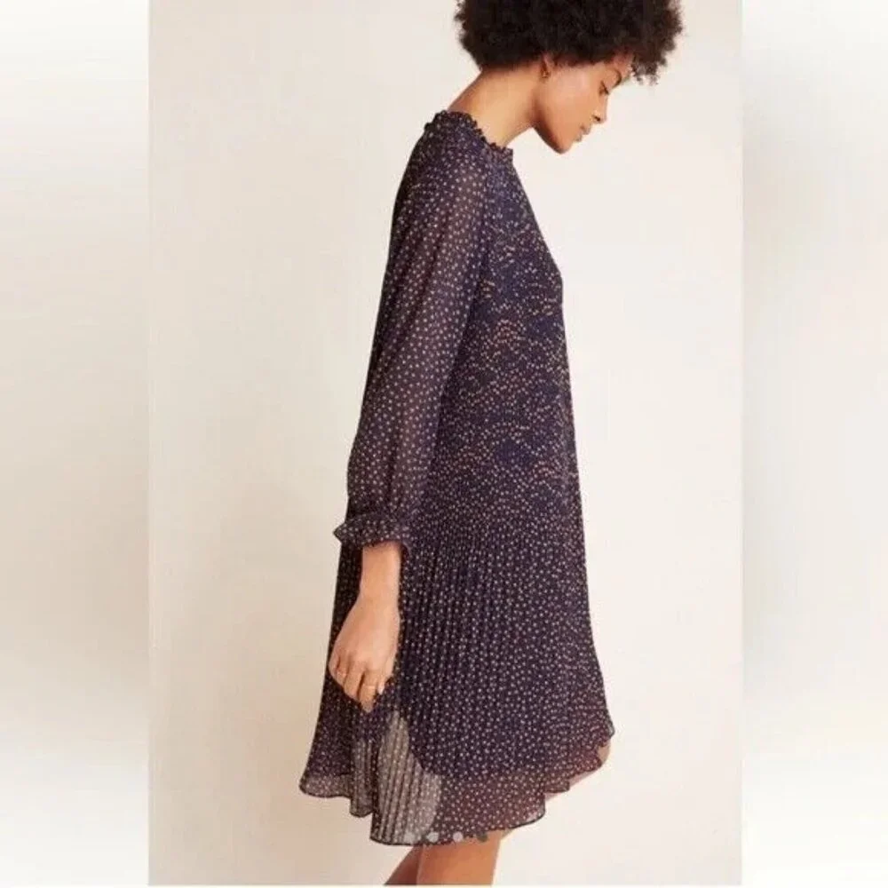 Anthropologie Dress Womens Medium 4 Vega Pleated Mini Lined Seen Worn Kept - Picture 6 of 6
